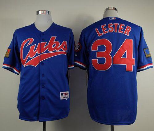 Cubs #34 Jon Lester Blue 1994 Turn Back The Clock Stitched MLB Jersey - Click Image to Close